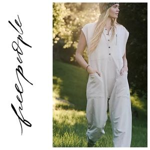 Free People Cream Jumpsuit